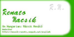renato macsik business card